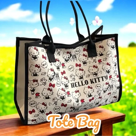 Hello Kitty White and Black Tote Bag - Picture 1 of 4